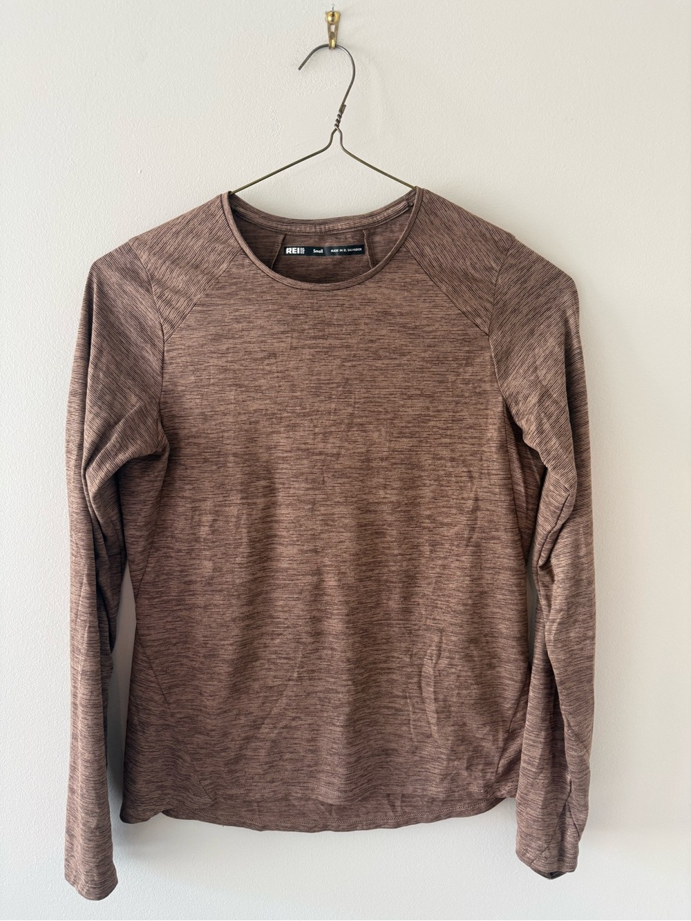 REI Long-Sleeve Crew in Brown Heather